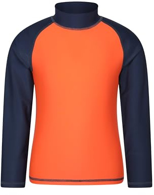 Mountain Warehouse Kids Long Sleeve UPF 50+ Rash Vest | Boys & Girls Lightweight & Quick-Dry Sun Protected Swim Top, Childrens Rash Guard with Flat Seams for Beach, Surfing, Summer
