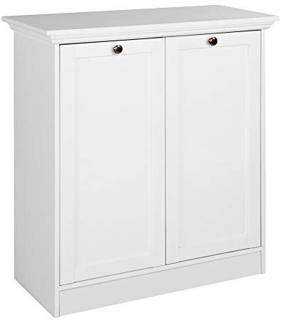 Newfurn Sideboard Kommode Landhaus Anrichte Highboard Mehrzweckschrank II 80x90x 35 cm (BxHxT) II [Marlo.one] in weiß/Weiß Wohnzimmer Schlafzimmer Esszimmer