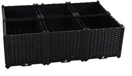 Hershii Gartenarbeit Hochbeet Kits DIY Rechteckige Pflanze Anzucht Container Kunststoff Gemüse Kräuter Blumen Große Tiefe Pflanzkasten für Balkon, Terrasse, Hof, Polypropylen, Schwarz