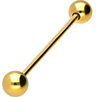 PIERCINGLINE Chirurgenstahl Barbell | 2 KUGELN | Piercing Stab Brust Intim Ohr Zunge | Größen & Farbauswahl