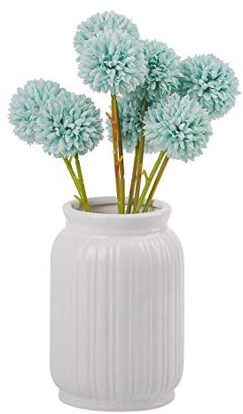 cn-Knight 24pcs Künstliche Pompons 29cm Bommel Chrysanthemen,für Hochzeit,Braut Blumenstrauß DIY,Heimdekoration,Tafelaufsätze,Blau