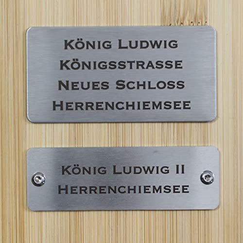 Türschild, Klingelschild, Infoschild, Namensschild, Typenschild, Warnschild, Firmenschild und Briefkastenschild (Hinweisschild) Edelstahl - 1-5 Zeilen…