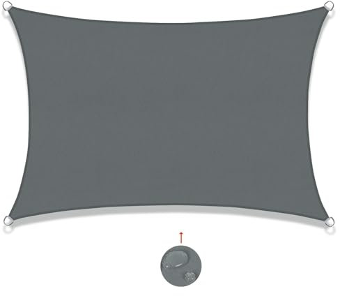 SUNNY GUARD Sonnensegel Wasserdicht 2.5x4m Rechteckig Sonnenschutz Wetterschutz Segel Baldachin UV Schutz für Balkon Terrasse Garten, Grau Anthrazit