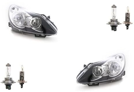 Johns, Scheinwerfer Halogen passend für Opel Corsa D 06-10 Set mit H7 H1 L R schw./chr.