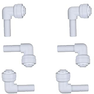 EZRODI White Push to Connect Plug In Elbow (6, Tube OD 5/16 in. to Stem OD 5/16 in.)