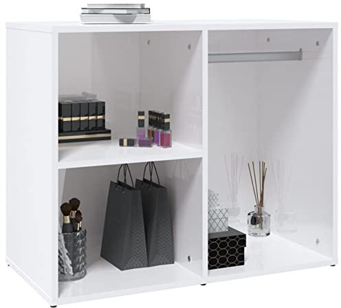 Susany Kleiderschrank Schminktisch Schrank Lagerschrank Wandhängeschrank Wandschrank 80 x 40 x 65 cm (B x T x H) Holzwerkstoff Hochglanz-Weiß