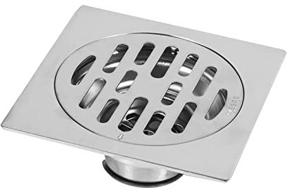 SYH&AQYE Quadratischer Duschbodenablauf, 3,9 x 3,9 Zoll Ablaufabdeckung mit Haarsieb, Abnehmbarer Abdeckung, Gitterrost, Ablaufdusche für Küche, Waschraum, Garage(B.)