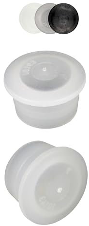 Pack of 100 Plastic Caps Blanking Plugs Cover Caps for Drill Holes, Borehole Cover, Shaft Diameter 4.4 to 20.5 mm, Black, White, Natural, Drill Hole Covers (Black, 6.0 mm)