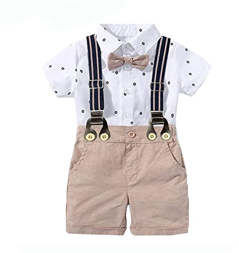 UUAISSO Bimbo Completini e Coordinati Gentiluomo Manica Corta Body Camicie Bretelle Pantaloni Estate Neonato Abiti