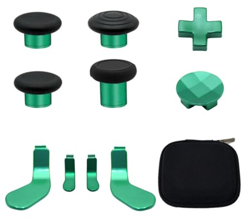 E-MODS GAMING Replacement Thumbsticks, D-pad, Paddles & Trigger Buttons for Xbox One Elite Controller Series 2 & Elite Series 2 Core (Green)