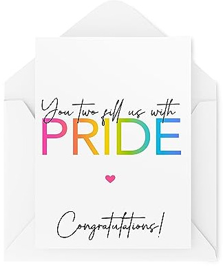 Tongue in Peach Hochzeitskarten für schwule Paare – You Two Fill Us With Pride – Best Friend Hochzeitskarte – Glückwunschkarten – Gay Wedding Card – CBH1805