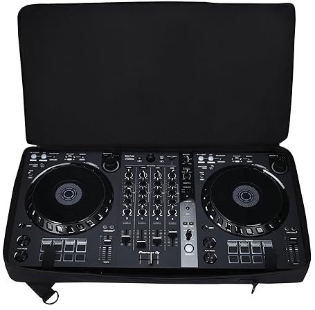 rokeblau Custodia portatile per Pioneer DDJ-FLX6 DDJ-SX3/SX2/SX, borsa protettiva con tracolla regolabile, grande capacità, custodia resistente per console DJ, laptop e accessori (nero)