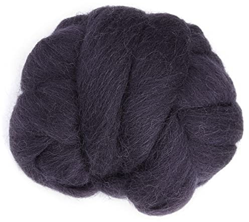 Lana de Fieltro Con Aguja, Lana de Fibra de 8 Colores, Hilo de Lana Mecha para Bricolaje, Mezcla de Hilado A Mano Personalizada(Negro) | Roving Yarn - Suministros de fieltro para tejer a mano para manualidades, lana y mezcla de hilatura a mano (negro)