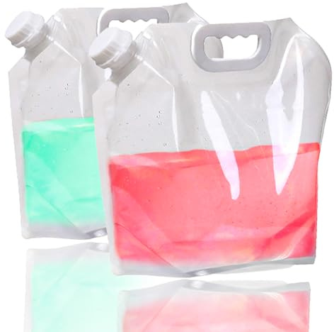 LUCYLANKER Vikbar utomhus dricksvattenväska, stor kapacitet 5 liters dricksvattenbehållare, BPA-fri, lämplig för utomhusbruk, grill, picknick och camping (2 vit)