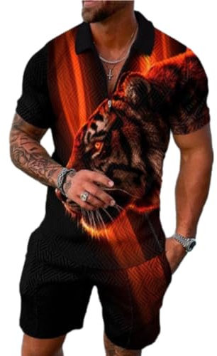 Sportshirt Herren Casual Mode 2-Teiliges Set Herren Streatwear Trainingsanzüge Für Herren Klassisch Trend T-Shirts Für Herren Set Sportanzug Herren AA-20 3XL