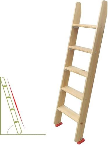 LIJBDDM Wood Non Slip Bed Ladder, Indoor Loft Bed/Dorm Room Rv Bed Wooden Step Ladder with 5 Wide Tread, Adult Elderly Kids Safety Railing Ladder (Size : 5 Step (1.5m/59in/5ft))