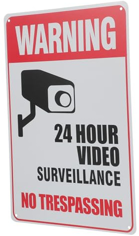 Homoyoyo Señal De No Traspasar De Metal Retro Diseño Vintage Cartel De Advertencia De Videovigilancia y Seguridad para Propiedades Decoración para Pared Externa y Hogar