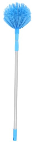 ANDRESLAD Plumero Quitatelarañas Extensible 1,4 m para Limpieza De Techos Altos y Ventiladores con Cabezal Flexible y Ligero Azul Claro, Herramienta para Eliminar Polvo Doméstico