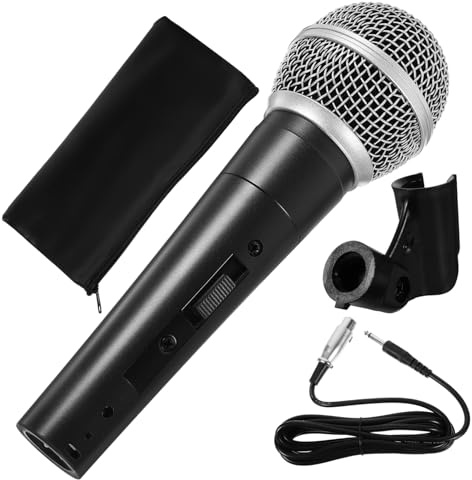 TOYANDONA Microfono Dinamico Cablato Vocale per Canto, Nero | Design Classico, Struttura Robusta, Audio Professionale Nitido, Impugnatura Ergonomica