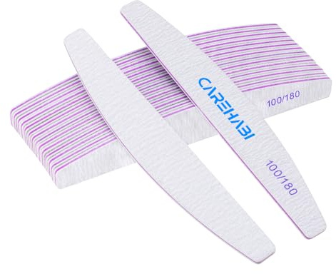 Limes a Ongles, 16 pcs Lime à Ongles Professionnelle à Double Face Réutilisable 100/180 Grit Pour Les Salons De Manucure, Le Diy Nail Art à La Maison
