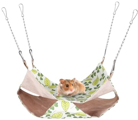 MiOYOOW Meerschweinchen Hängematte, Doppellagiges Frettchen Bett für den Sommer, Wasserdichtes Hängendes Haustierversteck zum Spielen und Schlafen von Chinchilla Papageien