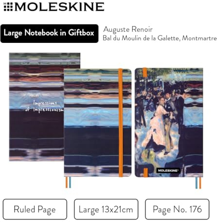 Moleskine Impressionismus Notizbuch limitierte Ausgabe, L/A5, liniert, fester Einband, mit Box