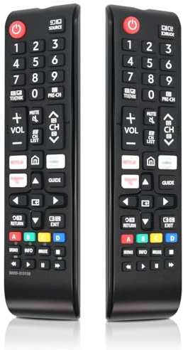 Mando Universal para Samsung Smart TV Binghe 2 Piezas BN59-01315B Mando a Distancia de Repuesto con 3 Teclas de Acceso Rápido Compatible con Samsung Smart TV 4K UHD HDR Crystal QLED UE Serie