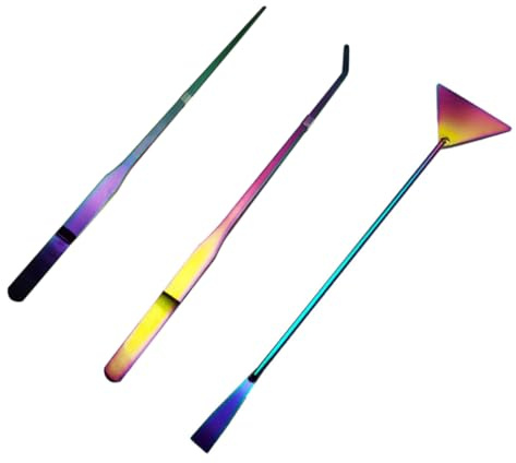 PACKOVE 3 Stück Teiliges Aquarienpflanzen Werkzeugset Werkzeuge zur Pflege von Wasserpflanzen Gerade und Gebogene Zange Spatel für Aquarienzubehör