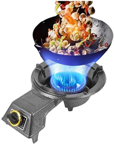 FITIOS Gas Hob, Portable Gas Stove With 1 Burner,7.0KW Camping Gas Cooker,Cast Iron Pot Rack,With Flameout Protection,For Natural Gas/Liquefied Petroleum Gas(NG)(LPG)