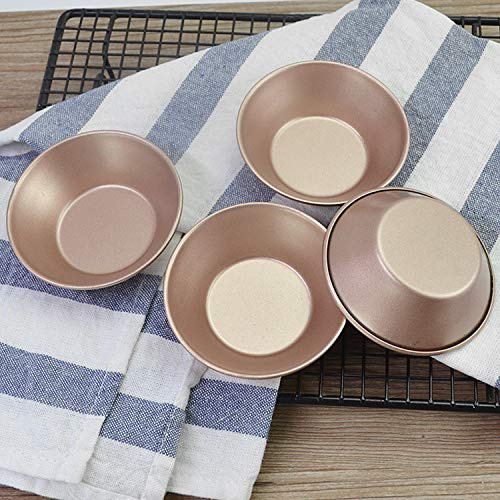 EAZHOP 5Pack Mini Pie Pan Set, 3.15 Inch Reusable Nonstick Individual Dish Pies Plate Carbon Steel Pie Tins Small Round Metal Bakeware Homemade Cakes & Quiche, Foil Tins, Freezer-to-Oven Use.