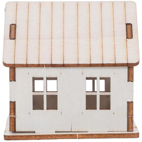 Gatuida Kit de Maison Miniature en Bois Beige DIY pour Adultes et Garçon et Filles, Modèle Assemblé Design Détaillé, pour Décoration Intérieure de Noël