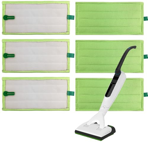 ASOUUNLD 6 Stück Mikrofaser Bodenwischer Pads Kompatibel mit Vorwerk Kobold SP600 MF600 SPB100 SP7 Reinigungstuch Waschbare Ersatztücher für Hartboden Entfernt Fussabdrücke Ölflecken & Haare