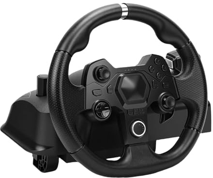CCYLEZ Juego de Volante para Juegos Apto para Consola de Juegos Volante y Pedal de Carreras Driving Force de 11 para un Control Preciso y Controles de Pedal Personalizables para Jugadores de