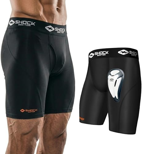 ShockDoctor 221 - Kompressionsshorts - BioFlex Protector - Komfortable Unterstützung - Maximale Bewegungsfreiheit