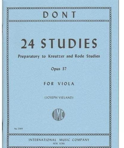 Dont Jakob 24 studi OP 37: Preparatory to Kreutzer e Rode studi viola solo, Opus 37, per viola