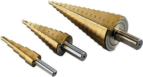 Professionelle HSS-Stufenbohrer im 3er-Set: 4-12mm/ 4-20mm/ 4-32 mm
