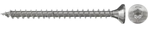 fischer - Vis Power-Fast 3,0x35 Tête fraisée, empreinte TX, inox A2, filetage total/Boite de 200