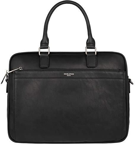 David Jones - Herren Große Aktentasche - Mann 15 Zoll Laptoptasche - PU Leder Arbeitstasche Business Handtasche Tragetasche - Henkeltasche Schultertasche Umhängetasche Messenger Bag Briefcase Schwarz
