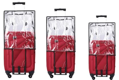 CNB Vattentät dammsäker resväska överdrag vagn väska skydd med dragkedja för hårt bagage_Transparent, genomskinlig, Combo of 22 26 30, Mjukt bagageskydd