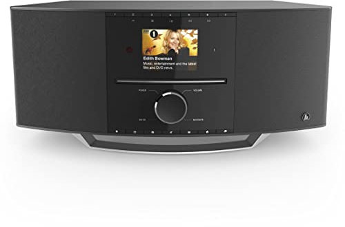 Hama DAB Radio Internetradio mit CD Player & DAB+ DIR3510SCBTX (Digitalradio WLAN, Spotify, Amazon Music, Bluetooth, Küchenradio mit UKW, CD, USB, AUX, 40W, Farbdisplay, Wecker, Fernbedienung) schwarz