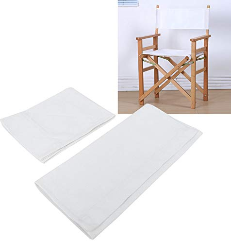 Tyenaza Ersatz Canvas Bezug für Regiestühle, weißer Austauschstoff | Weißer strapazierfähiger Canvas als Regiestuhl Ersatzbezug, ideal für Heim, Foto und Shooting als praktisches Zubehör (Weiß)