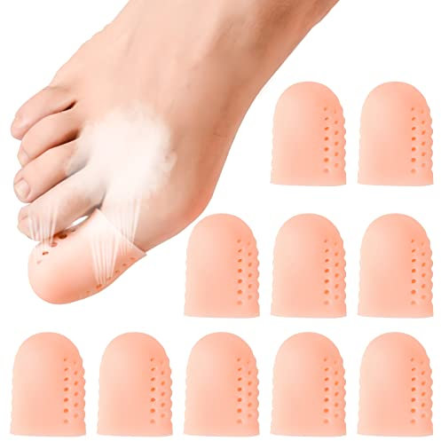10 Stück Zehenschutz großer Zeh LAOYE Silikon Zehenkappen Großer Zeh Atmungsaktive Zehenpolster Gel Zehenschoner Unisex Zehenkappe Zehenschutzkappe gegen Blasen Schwielen Hühneraugen Reibung-Teint