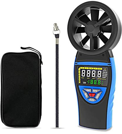 GMtes Jauge de Vent anémomètre numérique Portable BT-8805 pour Bateaux de tir HVAC CFM pour testeur de Refroidissement de température de Vitesse du Vent