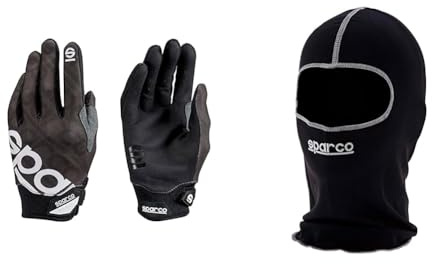 Sparco MECA 3 Handschuhe GRÖSSE 11 (L) SCHWARZ & Herren hætte Std Sturmhaube Basic Schwarz, Schwartz, Einheitsgröße EU