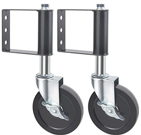 Gefederte Torlaufrolle, 2 Stück Tor Stützrad Gefedert Schiebetorrolle 300 kg Tragfähigkeit Lenkrolle Torrolle (5 Inches)