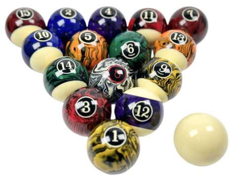 'Billiard Balls Set 16 Pool Table Balls Resin Ball 2-1/4''(Several Style Available)'