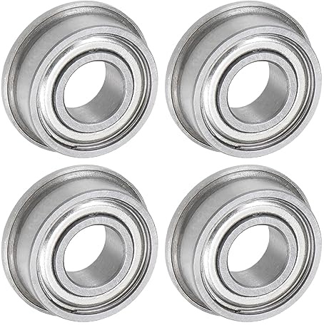 QUARKZMAN 4 Stück MF115ZZ Flanschkugellager 5x11x4mm Rillenkugellager Doppel Abgeschirmt Chrom Stahl Flansch Lager für DIY, Werkzeugmaschinen, 3D Drucker