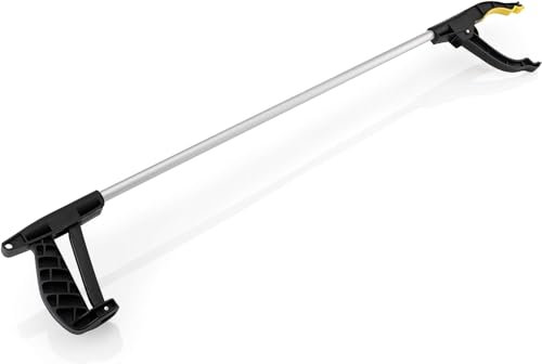 Best House | Litter Picker Grabber Reacher Tool | 1Pc | Aluminium Rubbish Pick Up Tool | Ergonomic Handle Rotating Head | Anti-Slip Grip Disabled Mobility Reaching Aids Multi use Reach Extend Tool