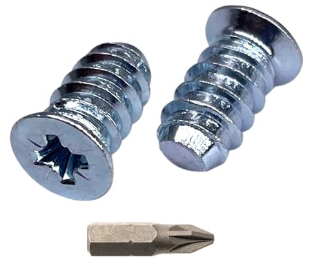 SKIR'CO (50 piezas) Tornillos europeos galvanizados 6,2 x 11,5 mm, tornillos para guías de cajones, cabeza plana avellanada, tornillos para bisagras