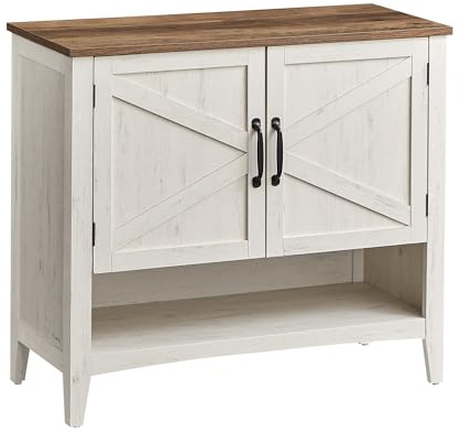 VASAGLE LIRY Collezione - Mobiletto Porta Scarpe, Scarpiera a 3 Livelli, Stile Tradizionale Americano, con Ripiano Regolabile, Manici, Gambe Robuste, Ingresso, Bianco Vintage LBC038W01
